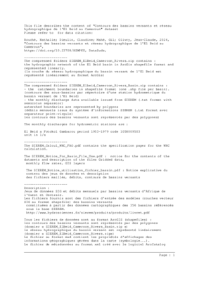 Contours des bassins versants et réseau hydrographique delElBeid_Cameroun_README.pdf